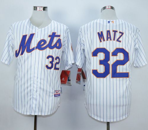 Mets #32 Steven Matz White(Blue Strip) Home Cool Base Stitched MLB Jersey